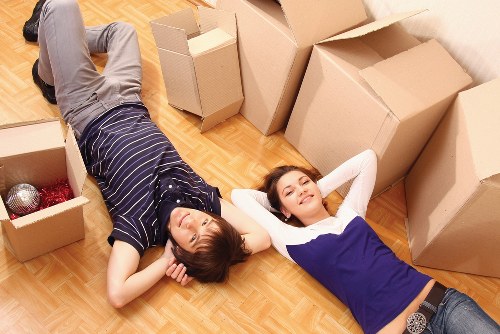 Boxes and furniture loaded for a Highbury removal quote